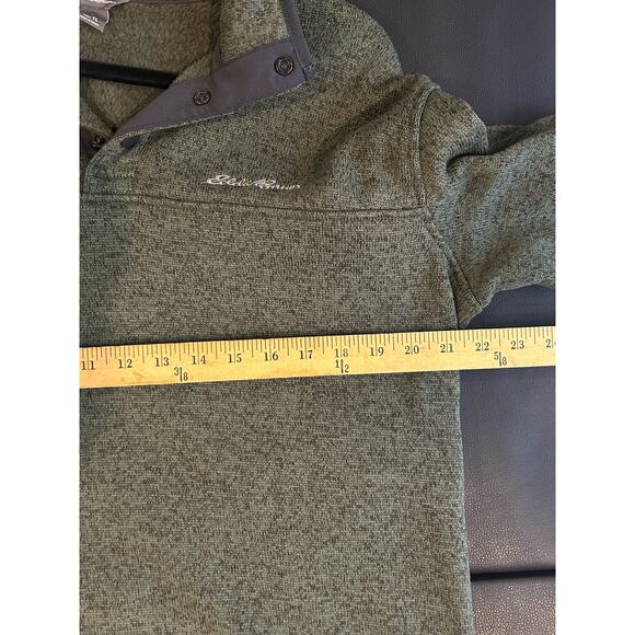 Eddie Bauer Big and Tall Mens Large Tall Popover Green Long Sleeve Collar - Picture 8 of 9